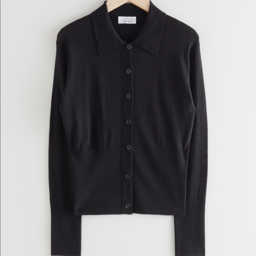 & Other Stories Collared Merino Wool Cardigan